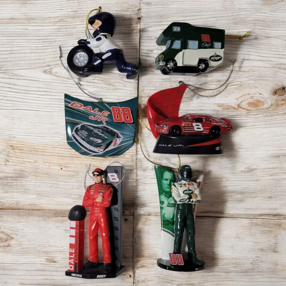10 Vintage Nascar Christmas Tree Ornaments Dale Earnhardt Jr #8 Collection 2004